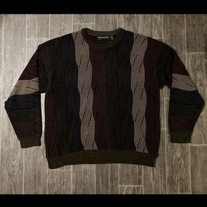 VTG Tundra Coogi Style Textured Crewneck Sweater Mens XL Pullover Knit